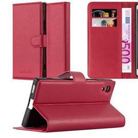Cadorabo Housse Compatible Avec Sony Xperia Xa1 En Rouge Cerise - Étui De Protection Avec Fermeture Magnétique, Fonction De Support Et Compartiment Pour Carte