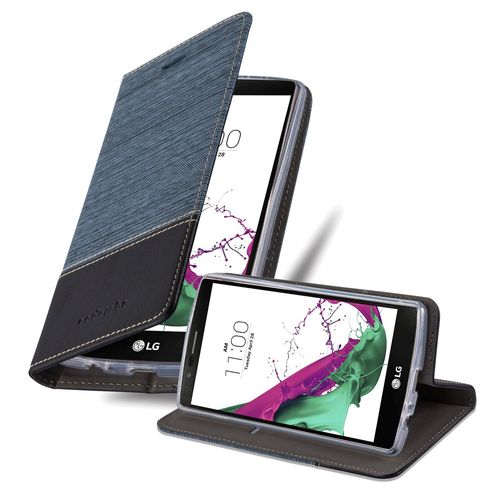 Cadorabo Housse Compatible Avec Lg G4 / G4 Plus En Bleu Noir - Étui De Protection Avec Fermeture Magnétique, Fonction De Support Et Compartiment Pour Carte