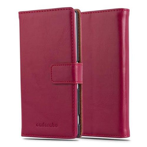 Cadorabo Housse Compatible Avec Sony Xperia Z3 Plus / Z4 En Rouge Cerise - Étui De Protection Avec Fermeture Magnétique, Fonction De Support Et Compartiment Pour Carte