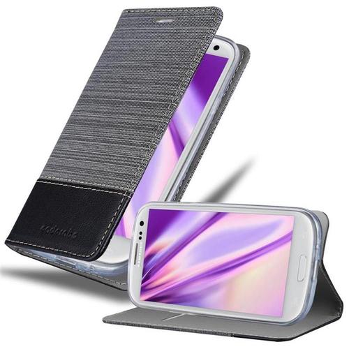 Cadorabo Housse Compatible Avec Samsung Galaxy S3 / S3 Neo En Gris Noir - Étui De Protection Avec Fermeture Magnétique, Fonction De Support Et Compartiment Pour Carte