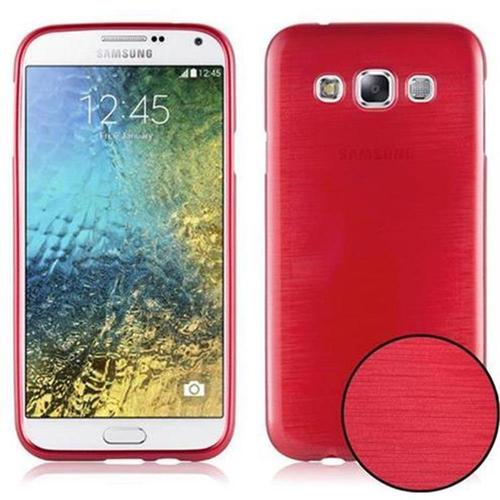 Cadorabo Housse Compatible Avec Samsung Galaxy E5 En Rouge - Étui De Protection En Silicone Tpu Flexible Au Design Brossé