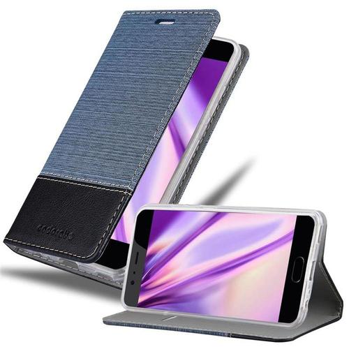 Coque Pour Huawei P10 Plus En Bleu Noir Housse De Protection Étui Avec Fermeture Magnétique, Fonction De Support Et Compartiment Pour Carte