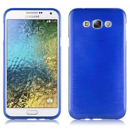 Cadorabo Housse Compatible Avec Samsung Galaxy E7 En Bleu - Étui De Protection En Silicone Tpu Flexible Au Design Brossé