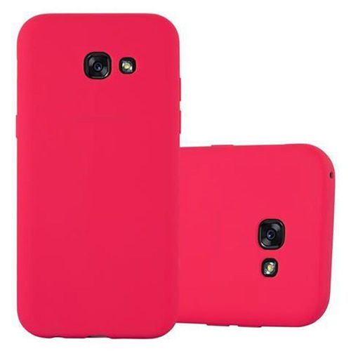Coque Pour Samsung Galaxy A5 2017 En Candy Rouge Housse De Protection Étui En Silicone Tpu Flexible