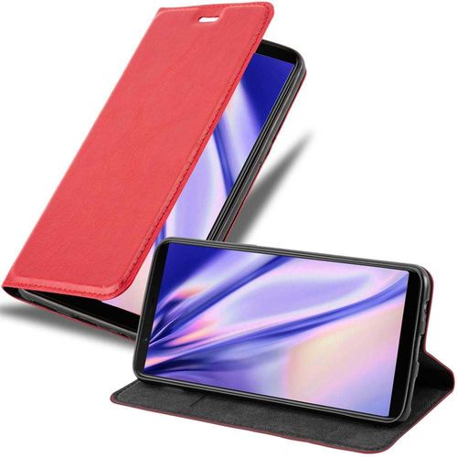 Cadorabo Housse Compatible Avec Oneplus 5t En Rouge De Pomme - Étui De Protection Avec Fermeture Magnétique, Fonction De Support Et Compartiment Pour Carte