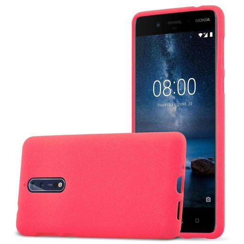Cadorabo Housse Compatible Avec Nokia 8 2017 En Frost Rouge - Étui De Protection En Silicone Tpu Flexible