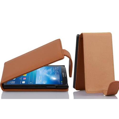 Cadorabo Housse Compatible Avec Samsung Galaxy Mega 6.3 En Noisette Marron - Étui De Protection Au Design Flip En Similicuir Structuré