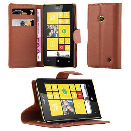 Cadorabo Housse Compatible Avec Nokia Lumia 520 / 521 En Noisette Marron - Étui De Protection Avec Fermeture Magnétique, Fonction De Support Et Compartiment Pour Carte