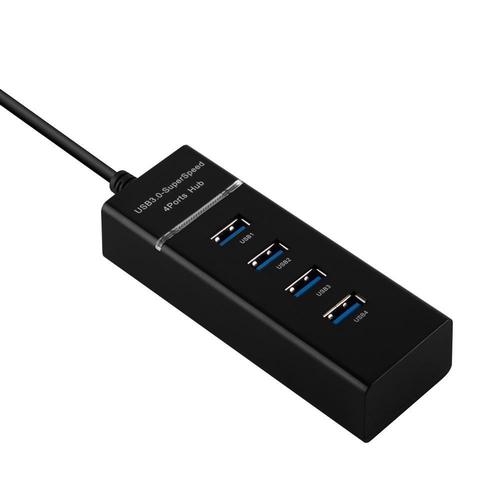 Cadorabo 4 ports USB 3.0 multi-interface Plug & Play avec port USB 3.0, 4 prises USB 3.0 et port de charge USB-C pour ordinateurs portables en Noir