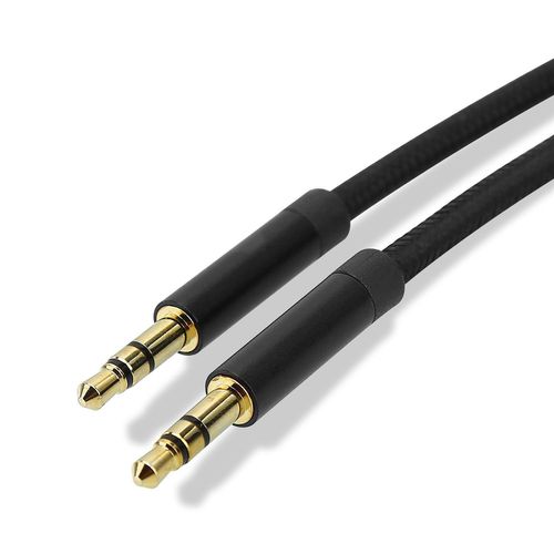 Cadorabo Câble audio auxiliaire 3.5mm 3m en Noir - Câble jack stéréo compatible avec les appareils courants dotés d'une prise auxiliaire de 3.5 mm