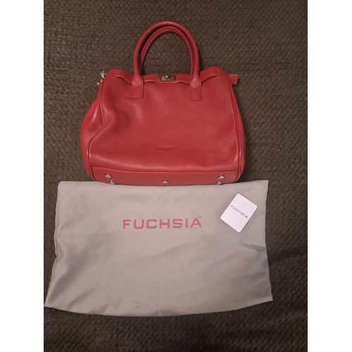 Sac à main à bandoulière neuf en cuire de vachette Fuschia rouge