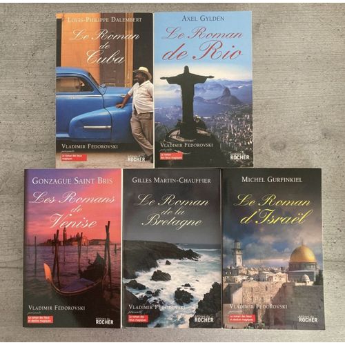 Lot 5 Livres Vladimir Fédorovski Présente.. Le Roman D'israël. Michel Gurfinkiel; De La Bretagne. G. Martin-Chauffier; De Cuba. Louis-Philippe Dalembert; De Venise Par G. Saint Bris; De Rio. Gyldén