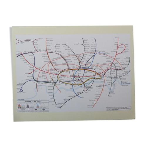 Plan du mtro de Londres en 2005 belle reproduction encadrer multicolore