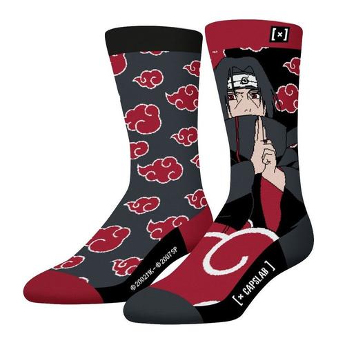 X1 Paires De Chaussettes Noir/Rouge Capslab Naruto Shippuden