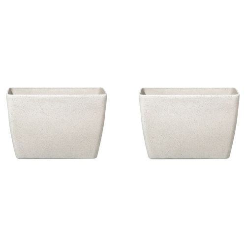 Lot De 2 Pots De Fleurs En Pierre Beige 60 X 27 X 41 Cm Baris