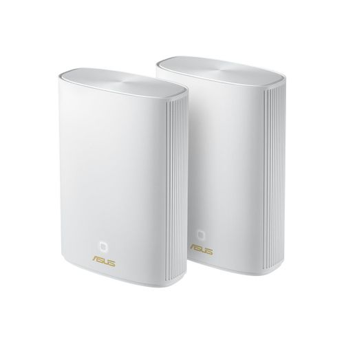 ASUS ZenWiFi AX Hybrid (XP4) - Système Wi-Fi - (2 routeurs) - jusqu'à 5500 pieds carrés - maillage 1GbE, HomePlug AV (HPAV) 2.0 - Wi-Fi 6 - Bi-bande