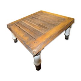 Table Industriel Avec Pieds En Porcelaine Bois