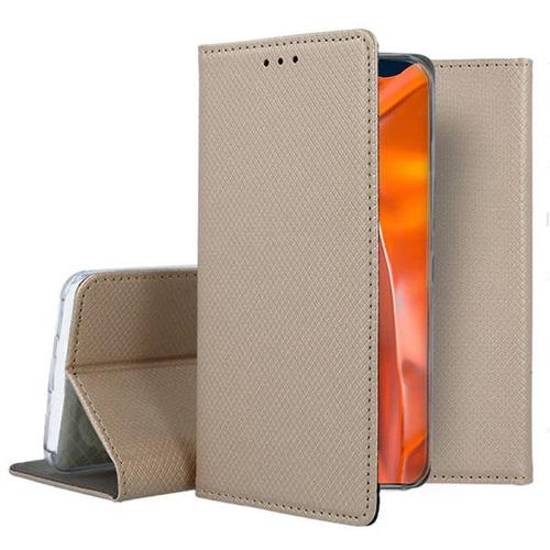 Housse Pour Samsung Galaxy S23 5g - Etui Coque Pochette Portefeuille + Verre Trempe - Or Magnet