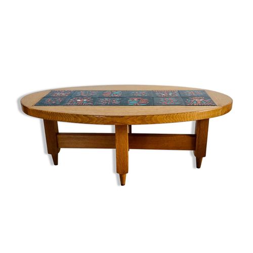 Table Basse Ovale De Guillerme Et Chambron Pour  Bois