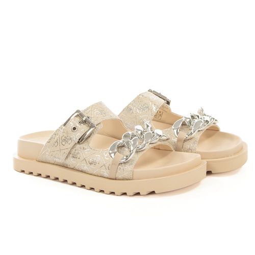 Sandale Guess Fatema Logo 4g Beige