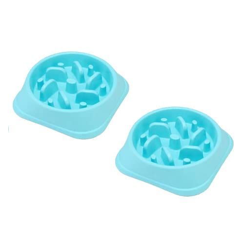 Pet Dog Slow Food Bowl Anti-Choke Bowl Fournitures Pour Animaux De Compagnie Gros Et Petits Chiens Perdez Du Poids Pour Aider À Digérer Pet Utensils Slow Eating Dog Bowl (Bleu * 2)