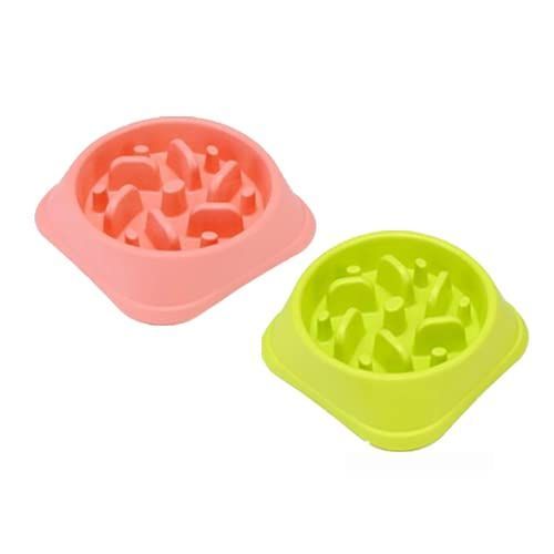 Pet Dog Slow Food Bowl Anti-Choke Bowl Fournitures Pour Animaux De Compagnie Gros Et Petits Chiens Perdez Du Poids Pour Aider À Digérer Pet Utensils Slow Eating Dog Bowl (Vert + Rouge)
