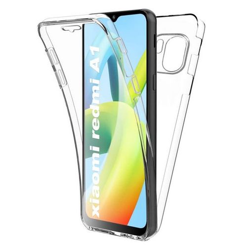 Coque Pour Xiaomi Redmi A1 / A1 Plus - Housse Etui Silicone Gel 360 Integrale + Verre Trempe - Transparent