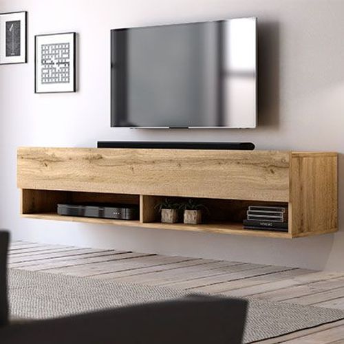 Meuble Tv À Suspendre Derby 140 140x32,8x31 Cm-Blanc-Blanc--