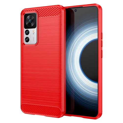 Coque Pour Xiaomi 12t / 12t Pro 5g - Housse Etui Silicone Gel Carbone + Film Ecran - Rouge