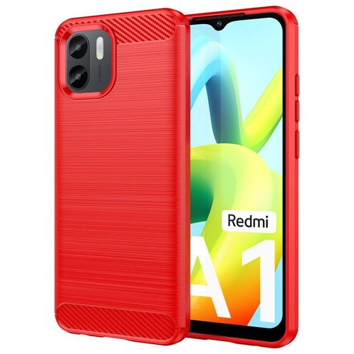 Coque Pour Xiaomi Redmi A1 / A1 Plus - Housse Etui Silicone Gel Carbone + Film Ecran - Rouge