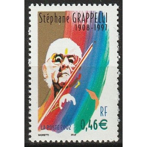 Stéphane Grappelli, Timbre Neuf** Avec Double Frappe Sur La Valeur Faciale. 2002 N° 3504a