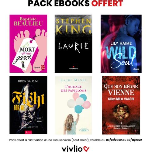 Liseuse eBook VIVLIO INKPAD 3 INDIGO + Pack d'ebooks Offert VIVLIO