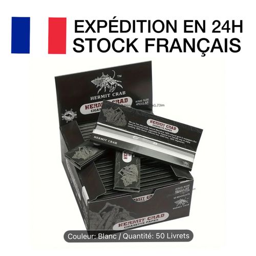 50 Carnets De Feuilles À Rouler Slim Longue Non Blanchi Hermit Crab Ocb