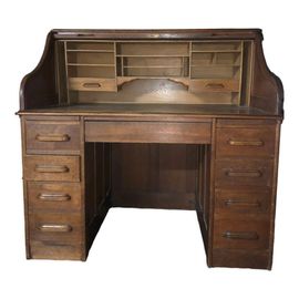 Bureau Amricain Efeige Usa Annes 1910s En Bois Massif Bois
