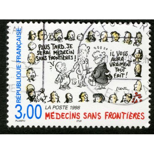 Timbre Oblitéré Médecins Sans Frontières,La Poste 1998,République Française,Plantu,3,00