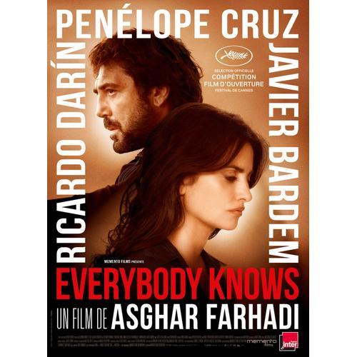 Everybody Knows De Asghar Farhadi Avec Penélope Cruz, Javier Bardem... - Affiche Originale De Film Format 120 X 160 Cm