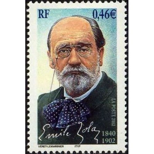 Timbre France 2002 Oblitéré Emile Zola (1840-1902) 0.46 Yt3524