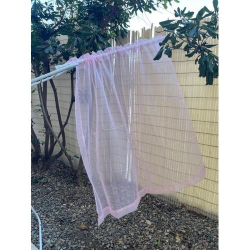 Paire De Rideaux Voilage Rose, 130 Cm L X 120 Cm H