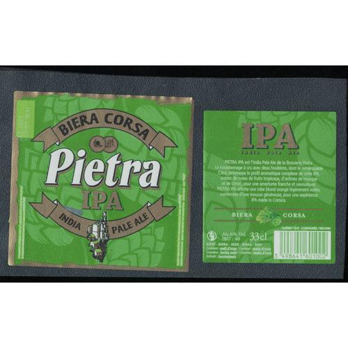 France Lot 2 Etiquettes Bière Beer Labels Biera Corsa Pietra Ipa Indian Pale Ale