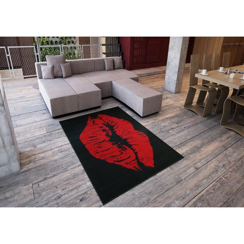 Tapis moelleux doux - Tapis à poils hauts - Tapis salon, chambre - 160x200  cm - Black