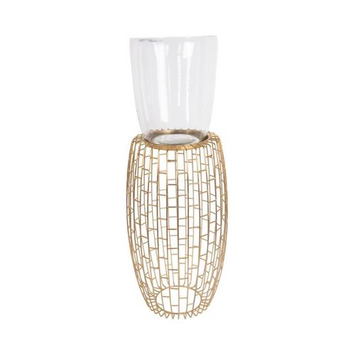 Bougeoir Design Rétro "Malibu" 73cm Or