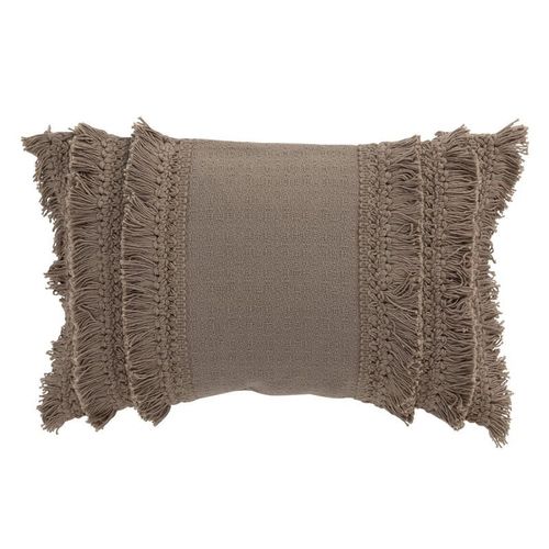 Coussin Déco "Bord Floches" 30x45cm Taupe