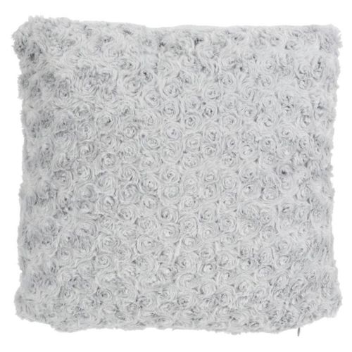 Coussin Imitation Fourrure "Bouclée" 45x45cm Gris Clair