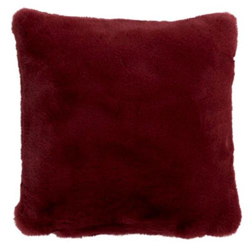 Paris Prix - Coussin Imitation Fourrure "Cutie" 45x45cm Rouge