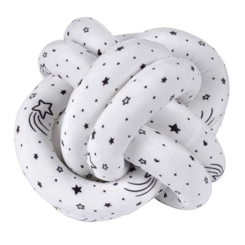 Paris Prix - Coussin N¿Ud Déco "Wild Kids" 20cm Blanc & Noir