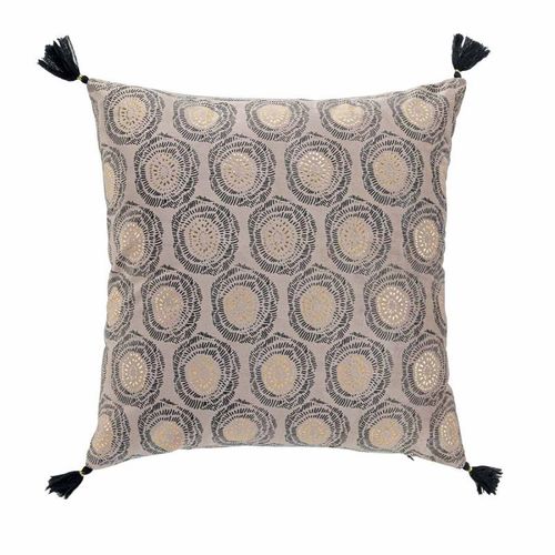 Coussin Déco À Pompons "Onyxia" 45x45cm Naturel