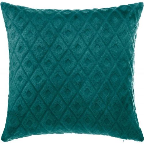 Coussin Déhoussable "Losange 3d" 40x40cm Bleu Canard