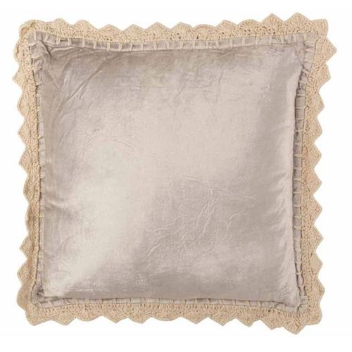 Paris Prix - Coussin Déco "Vintage" 45x45cm Gris & Beige