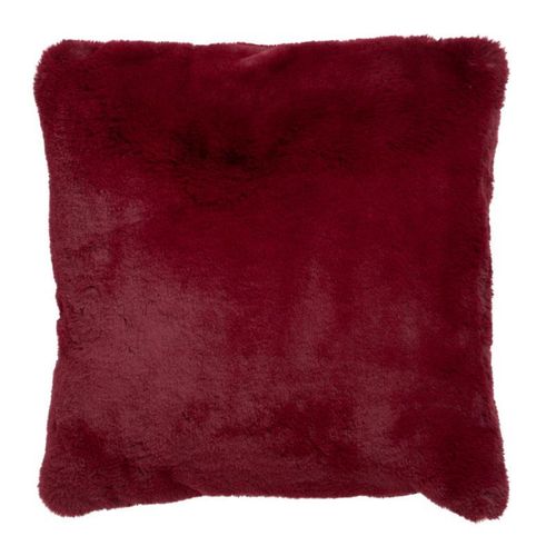 Coussin Imitation Fourrure "Cutie Ii" 45x45cm Rouge