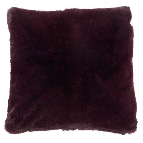 Coussin Imitation Fourrure "Cutie" 45x45cm Rouge Foncé